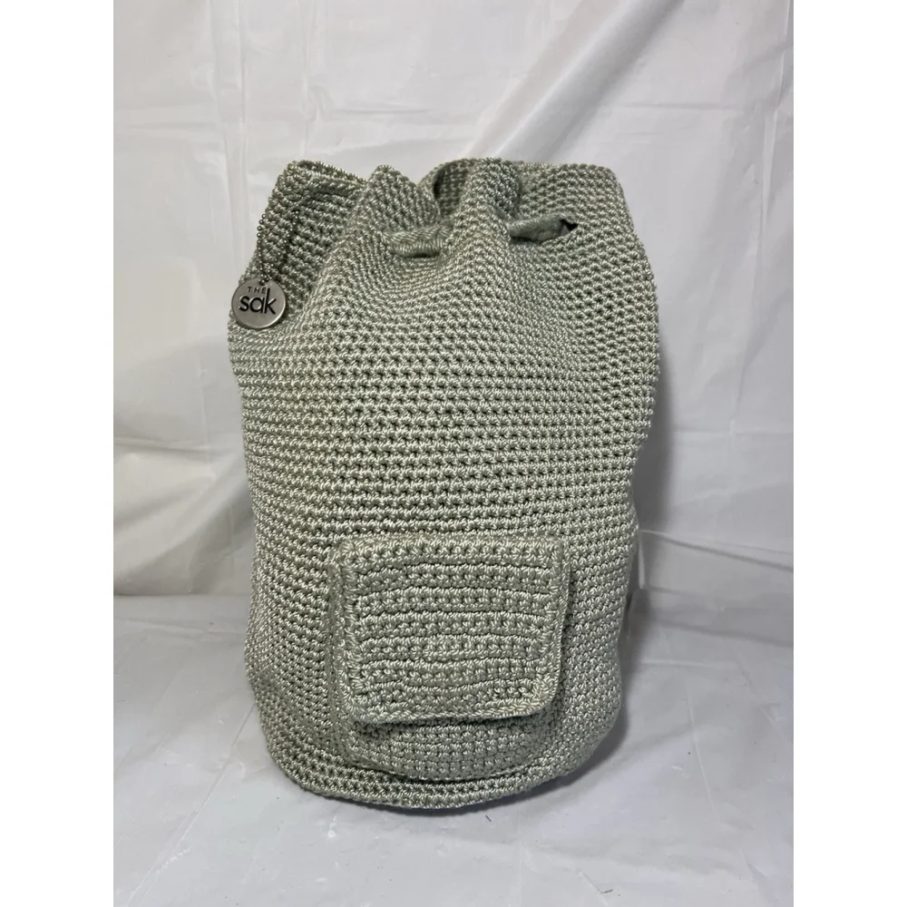 The Sak Dylan Backpack Purse Crochet light green
